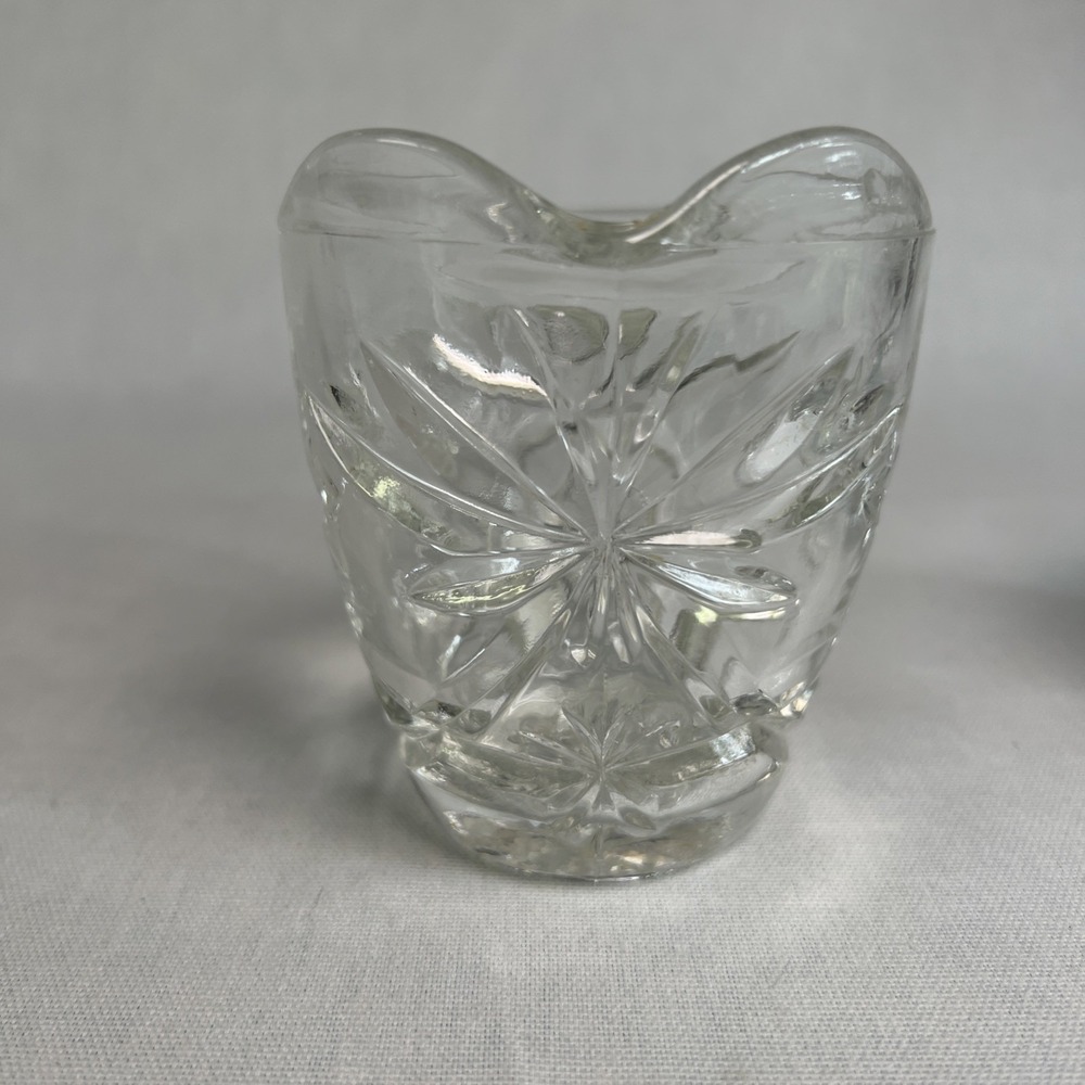 Anchor Hocking Prescut Clear Star of David Covered Sugar Bowl and Creamer Set - Picture 4 of 14